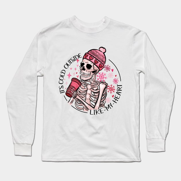 Funny Skeleton Valentine Long Sleeve T-Shirt by bellofraya